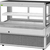 Turbo Air - 61.75" Square Glass Two Tiers Silver Refrigerated Bakery Display Case with Straight Front Tilt-Out Tempered Glass - TBP60-46FDN (ETA 5-6 Weeks)