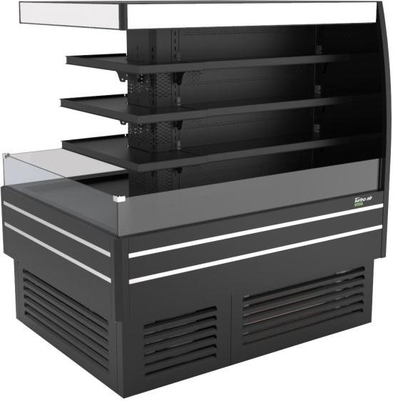 Turbo Air - 62" Black Self-Serve Merchandiser Island Display Case with 3 Number of Tiers - TIOM-36CSB-N (ETA 5-6 Weeks)