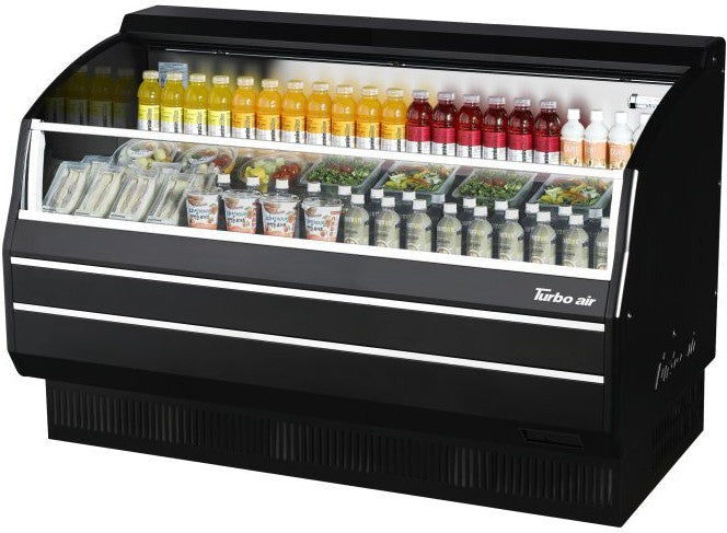 Turbo Air - 63" Black Horizontal Refrigerated Open Curtain Merchandiser with Black-Coated Interior - TOM-60SB-SP-A-N (ETA 5-6 Weeks)