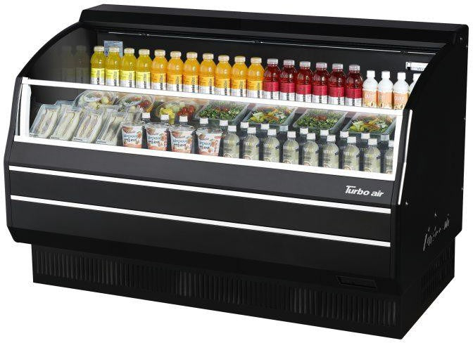 Turbo Air - 63" Black Horizontal Refrigerated Open Curtain Merchandiser with Black-Coated Interior - TOM-60SB-SP-A-N (ETA 5-6 Weeks)