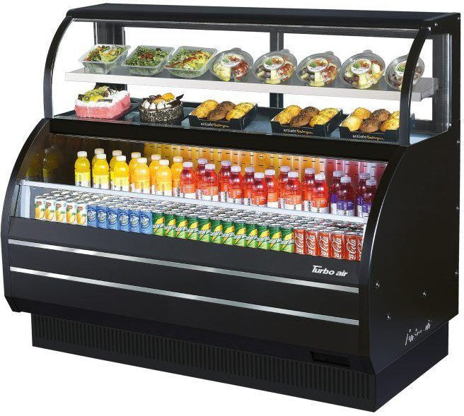 Turbo Air - 63" Slim Line Black Horizontal Open Display Merchandiser - TOM-60SB-N (ETA 5-6 Weeks)