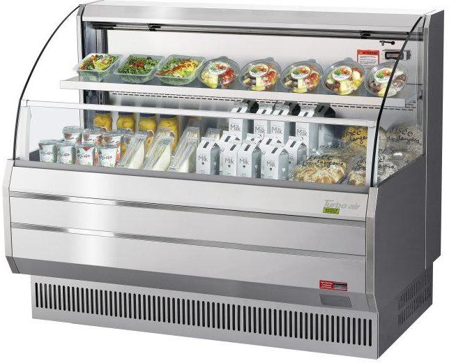 Turbo Air - 63.4" Silver Low Profile Horizontal Open Display Merchandiser With 1 Solid Shelf - TOM-60LS-N (ETA 5-6 Weeks)