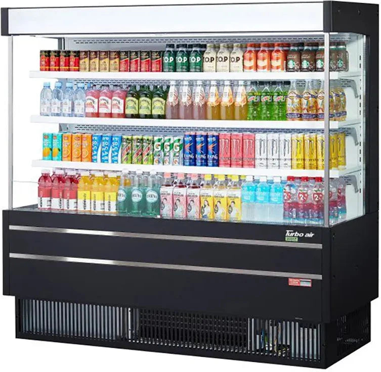 Turbo Air - 64" Black Vertical Open Air Display Merchandiser with 4 Levels - TOM-60MSEB-N (ETA 5-6 Weeks)