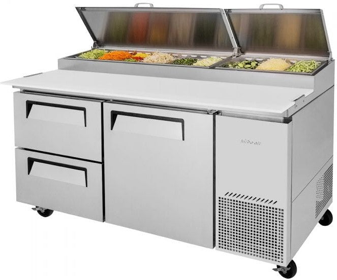 Turbo Air - 67" Pizza Prep Table with 1 Door and 2 Drawers - TPR-67SD-D2-N (ETA 5-6 Weeks)