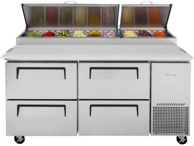 Turbo Air - 67" Pizza Prep Table with 4 Drawers - TPR-67SD-D4-N (ETA 5-6 Weeks)