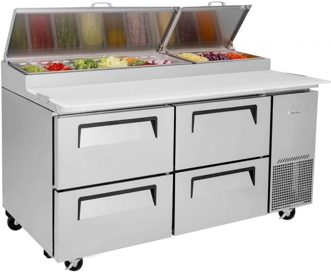 Turbo Air - 67" Pizza Prep Table with 4 Drawers - TPR-67SD-D4-N (ETA 5-6 Weeks)
