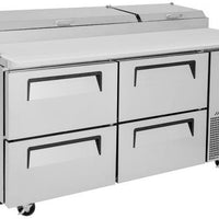 Turbo Air - 67" Pizza Prep Table with 4 Drawers - TPR-67SD-D4-N (ETA 5-6 Weeks)