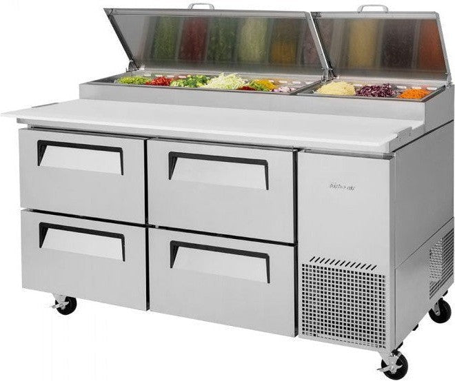 Turbo Air - 67" Pizza Prep Table with 4 Drawers - TPR-67SD-D4-N (ETA 5-6 Weeks)