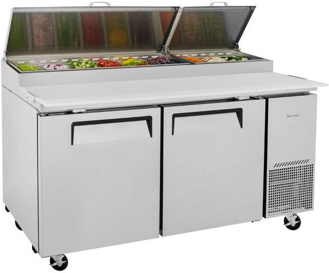 Turbo Air - 67" Super Deluxe Refrigerated Pizza Prep Table with 2 Solid Doors - TPR-67SD-N (ETA 5-6 Weeks)