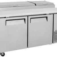 Turbo Air - 67" Super Deluxe Refrigerated Pizza Prep Table with 2 Solid Doors - TPR-67SD-N (ETA 5-6 Weeks)