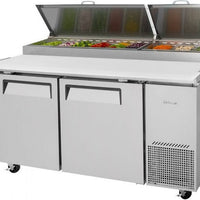 Turbo Air - 67" Super Deluxe Refrigerated Pizza Prep Table with 2 Solid Doors - TPR-67SD-N (ETA 5-6 Weeks)