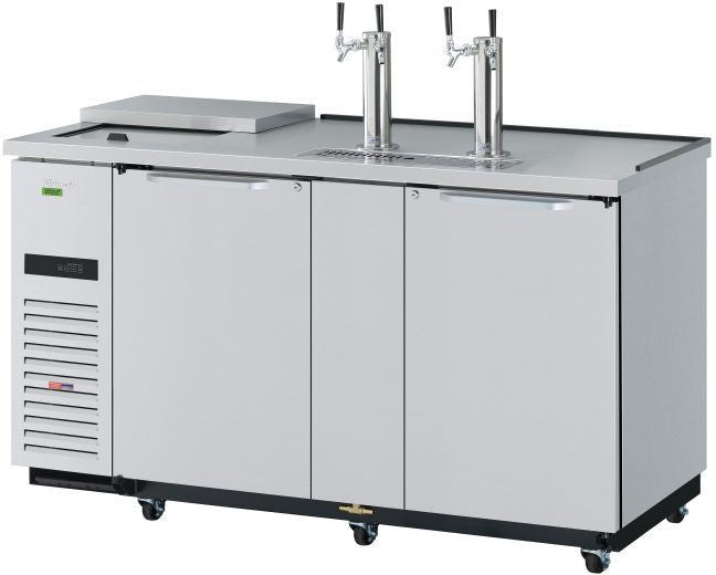 Turbo Air - 69.2" Stainless Steel Beer Dispenser with Club Top and Double Taps - TCB-3SDD-N6 (ETA 5-6 Weeks)