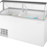 Turbo Air - 70" White Low Curved Glass Ice Cream Dipping Cabinet - TIDC-70W-N (ETA 5-6 Weeks)