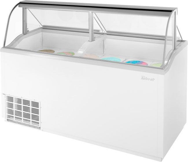 Turbo Air - 70" White Low Curved Glass Ice Cream Dipping Cabinet - TIDC-70W-N (ETA 5-6 Weeks)