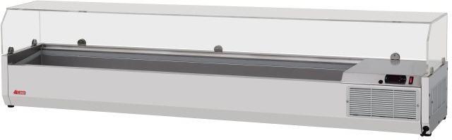 Turbo Air - 70.6" E-Line Silver Countertop Salad Table with Clear Hood - CTST-1800G-13-N (ETA 5-6 Weeks)