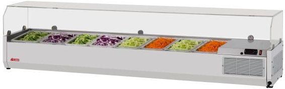 Turbo Air - 70.6" E-Line Silver Countertop Salad Table with Clear Hood - CTST-1800G-13-N (ETA 5-6 Weeks)