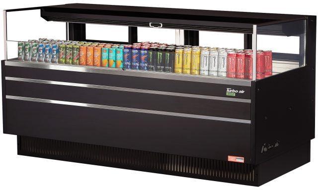 Turbo Air - 70.75" Black Low Profile Horizontal Open Display Case with Deck Only - TOM-72L-UFD-B-1S-N (ETA 5-6 Weeks)