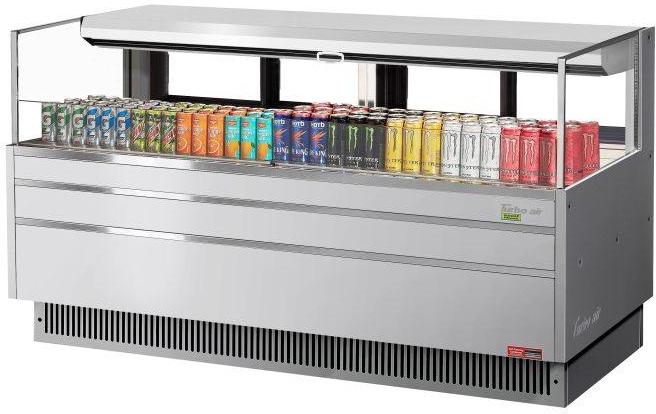 Turbo Air - 70.75" Silver Low Profile Horizontal Open Display Merchandiser Case with Deck Only - TOM-72L-UFD-S-1S-N (ETA 5-6 Weeks)