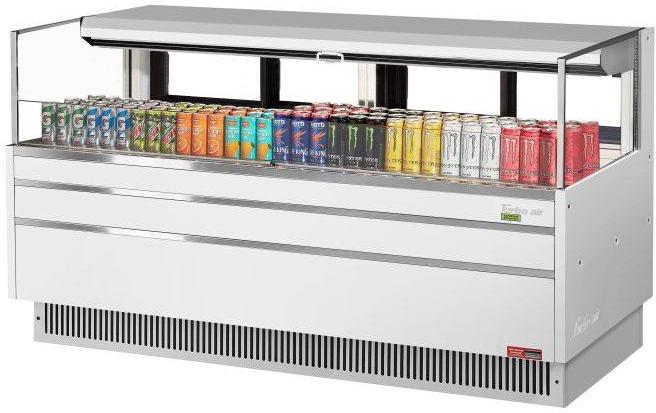 Turbo Air - 70.75" White Low Profile Horizontal Open Display Case with Deck Only - TOM-72L-UFD-W-1S-N (ETA 5-6 Weeks)