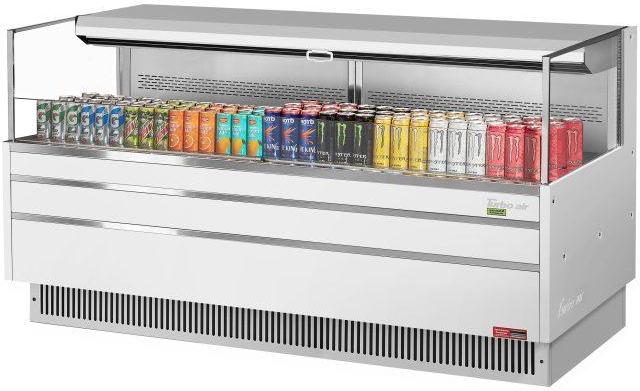 Turbo Air - 70.75" White Low Profile Horizontal Open Display Merchandiser Case with Deck Only - TOM-72L-UF-W-1S-N (ETA 5-6 Weeks)