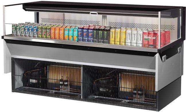 Turbo Air - 71.6" Black Low Profile Drop-In Horizontal Open Display Case with Deck Only - TOM-72L-UF-B-1SI-N (ETA 5-6 Weeks)