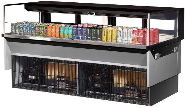 Turbo Air - 71.6" Black Low Profile Drop-In Horizontal Open Display Case with Deck Only - TOM-72L-UFD-B-1SI-N (ETA 5-6 Weeks)