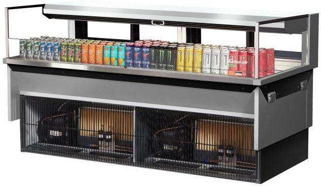 Turbo Air - 71.6" Silver Low Profile Drop-In Horizontal Open Display Case with Deck Only - TOM-72L-UFD-S-1SI-N (ETA 5-6 Weeks)