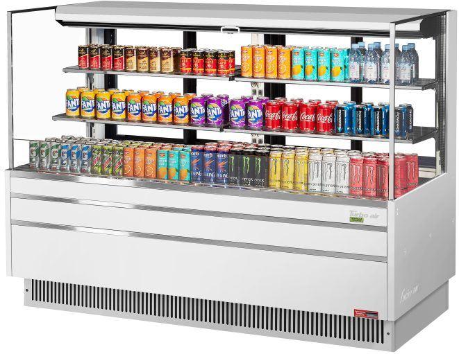 Turbo Air - 71.6" White Low Profile Drop-In Horizontal Open Display Case with Deck Only - TOM-72L-UF-W-1SI-N (ETA 5-6 Weeks)