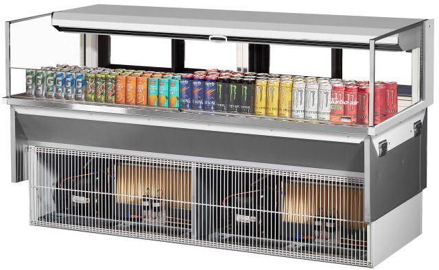 Turbo Air - 71.6" White Low Profile Drop-In Horizontal Open Display Case with Deck Only - TOM-72L-UFD-W-1SI-N (ETA 5-6 Weeks)