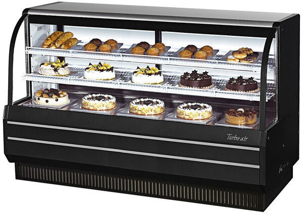 Turbo Air - 72" Black Curved Glass Refrigerated and Dry Two Section Bakery Display Case - TCGB-72CO-B-N (ETA 5-6 Weeks)