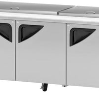 Turbo Air - 72" Mega Top Refrigerated Sandwich Prep Table with Flat Lid and 3 Doors - TST-72SD-30-N-FL (ETA 5-6 Weeks)