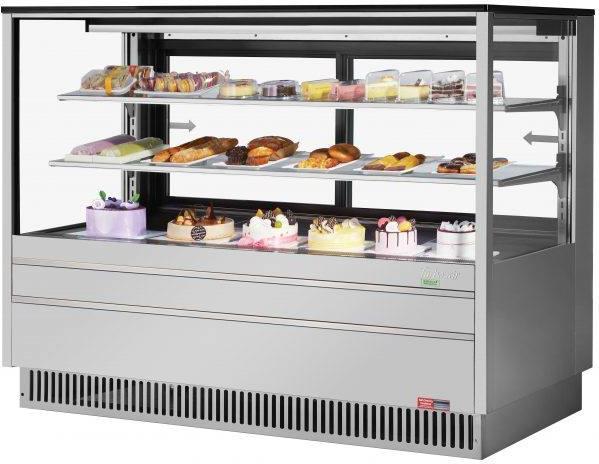 Turbo Air - 72" Silver Stainless Steel Straight Front Flat Glass Refrigerated Bakery Display Case - TCGB-72UF-S-N (ETA 5-6 Weeks)
