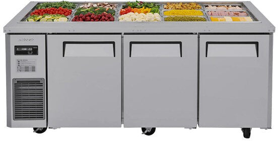 Turbo Air - 72" Stainless Steel Refrigerated Buffet Display Table With Three Solid Doors - JBT-72-N (ETA 5-6 Weeks)