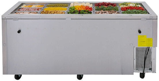 Turbo Air - 72" Stainless Steel Refrigerated Buffet Display Table With Three Solid Doors - JBT-72-N (ETA 5-6 Weeks)