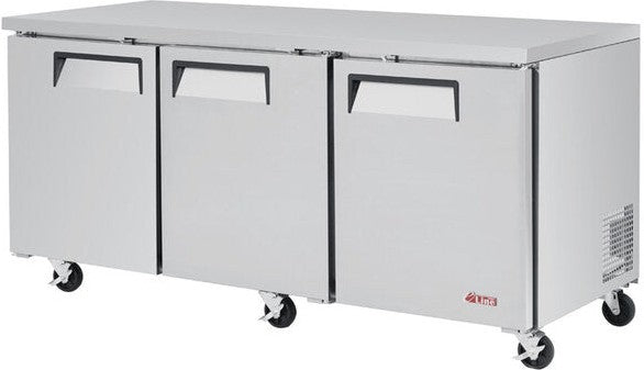 Turbo Air - 72" Undercounter Refrigerator With 3 Solid Doors - EUR-72-N (ETA 5-6 Weeks)