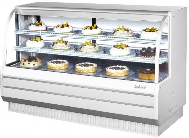 Turbo Air - 72" White Curved Glass Refrigerated Bakery Display Case - TCGB-72-W-N (ETA 5-6 Weeks)