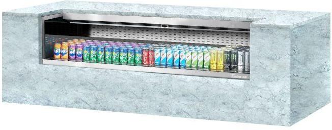 Turbo Air - 72.25" Silver Low Profile Drop-In Horizontal Open Display Case With Back Wall & Deck Pans - TOM-72UC-S-N (ETA 5-6 Weeks)