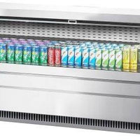 Turbo Air - 72.25" Silver Low Profile Drop-In Horizontal Open Display Case With Back Wall & Deck Pans - TOM-72UC-S-N (ETA 5-6 Weeks)