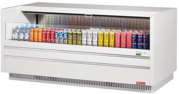 Turbo Air - 72.25" White Low Profile Drop-In Horizontal Open Display Case With Back Wall & Deck Pans - TOM-72UC-W-N (ETA 5-6 Weeks)