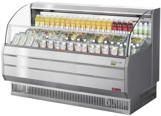 Turbo Air - 75.75" Silver Horizontal Open Display Merchandiser Including 3 Solid Flat Shelves - TOM-75SS-N (ETA 5-6 Weeks)