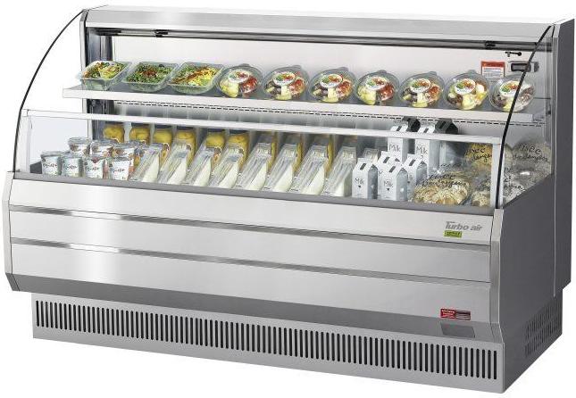 Turbo Air - 75.75" Silver Low Profile Horizontal Open Display Merchandiser With 2 Solid Shelves - TOM-75LS-N (ETA 5-6 Weeks)