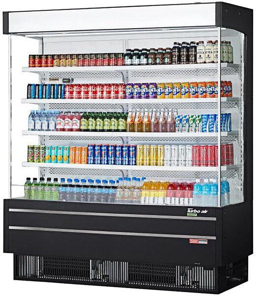 Turbo Air - 76.5" Black Narrow Depth Vertical Air Curtain Display Case - TOM-75SEB-N (ETA 5-6 Weeks)