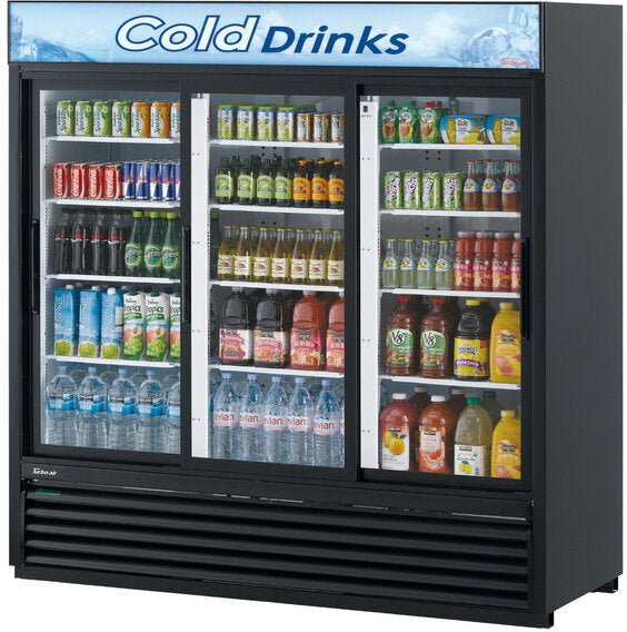 Turbo Air - 78" Black Refrigerated Sliding Glass Door Merchandiser - TGM-69RB-N (ETA 5-6 Weeks)