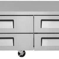 Turbo Air - 78" Silver Four Drawer Refrigerated Chef Base with Extended Top - TCBE-72SDR-E-N (ETA 5-6 Weeks)