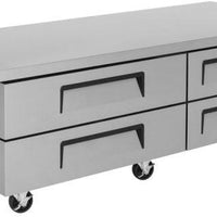 Turbo Air - 78" Silver Four Drawer Refrigerated Chef Base with Extended Top - TCBE-72SDR-E-N (ETA 5-6 Weeks)