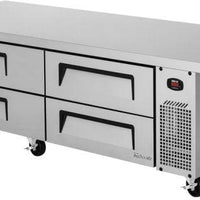 Turbo Air - 78" Silver Four Drawer Refrigerated Chef Base with Extended Top - TCBE-72SDR-E-N (ETA 5-6 Weeks)