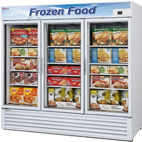 Turbo Air - 82" White 3 Swing Glass Door Merchandising Freezer - TGF-72F-N (ETA 5-6 Weeks)