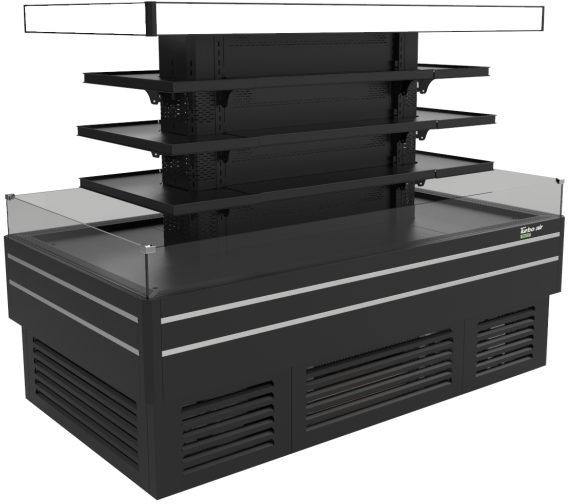 Turbo Air - 84.6" Black Self-Serve Merchandiser Island Display Case with 3 Number of Tiers - TIOM-36CSCB-N (ETA 5-6 Weeks)