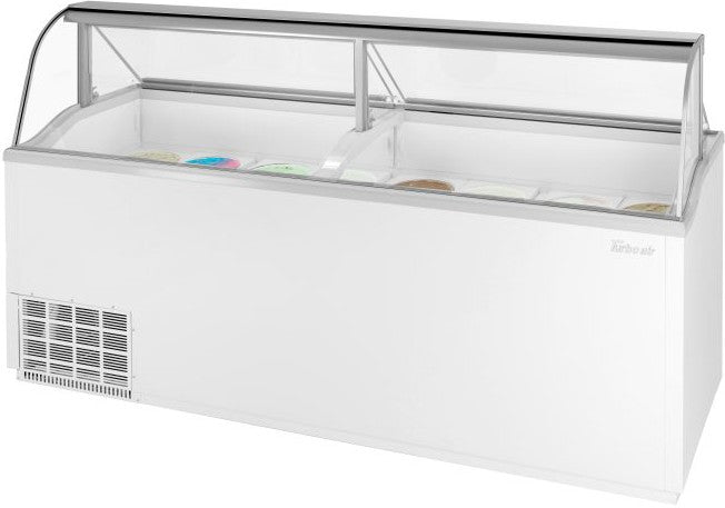 Turbo Air - 91" White Low Curved Glass Ice Cream Dipping Cabinet - TIDC-91W-N (ETA 5-6 Weeks)