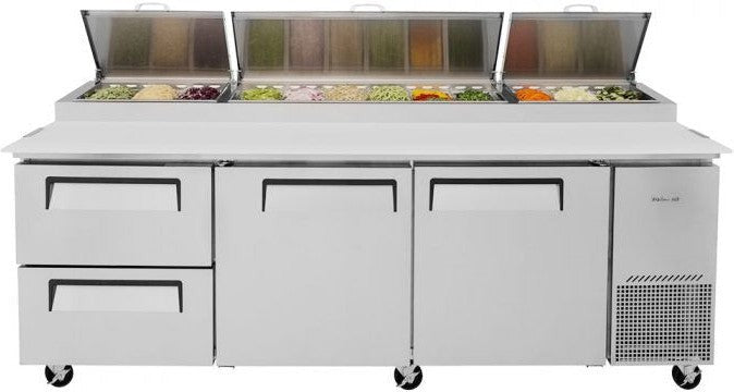 Turbo Air - 93" Pizza Prep Table with 2 Doors and 2 Drawers - TPR-93SD-D2-N (ETA 5-6 Weeks)